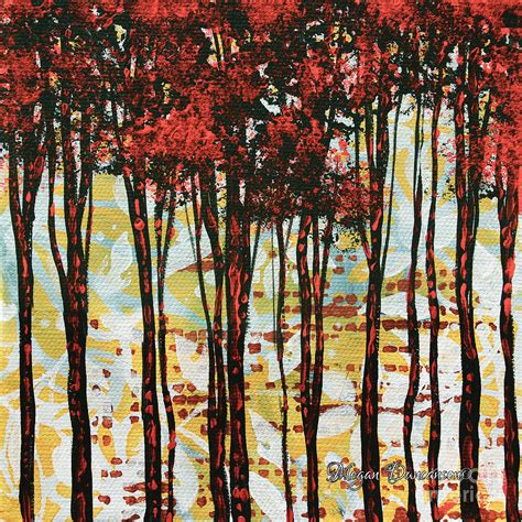 Abstract Art Original Landscape Painting Contemporary Design Forest Of Dreams I By Madart