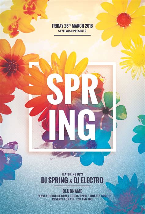 Spring Flyer Template Download The Psd Design For 9 At Creativemarket
