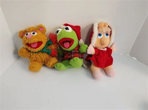 Muppet Babies 1984 Baby Kermit Frog Miss Piggy Plush Hasbro Softies