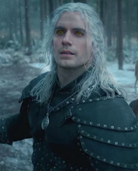 The Witcher With Glowing Eyes Slightly Whiter Hair The Witcher The