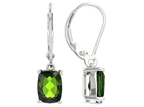 2 12ctw Rectangular Cushion Russian Chrome Diopside Sterling Silver
