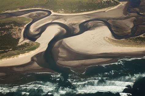 Meandering River And Tidal Inlet Oregon Geology Pics