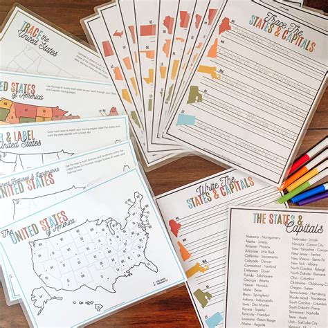States And Capitals Activity Bundle Printable United States Etsy