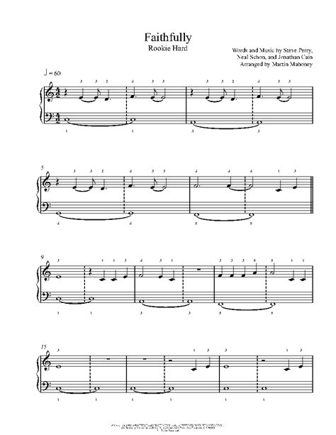 Faithfully By Journey Sheet Music And Lesson Rookie Level
