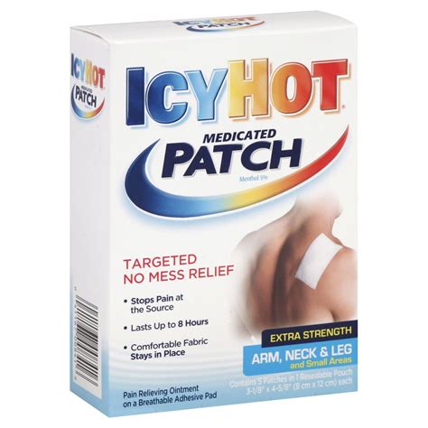 Icy Hot Medicated Patch Extra Strength Small 5 Patches Health And Wellness First Aid Cold