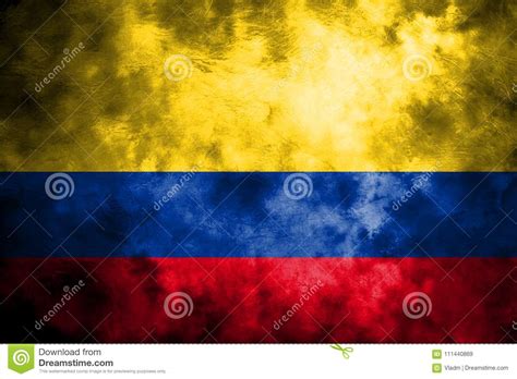 Old Colombia Grunge Background Flag Stock Illustration Illustration