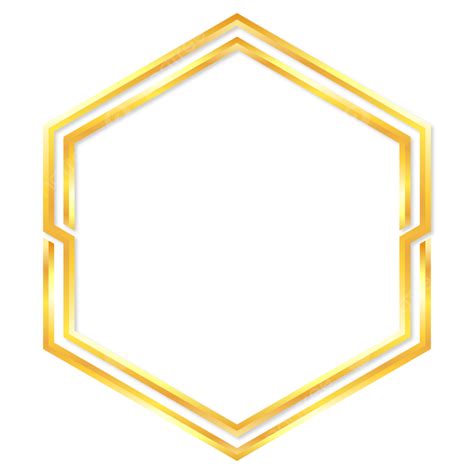 Golden Hexagonal Border Frame With Technological Shapes Golden