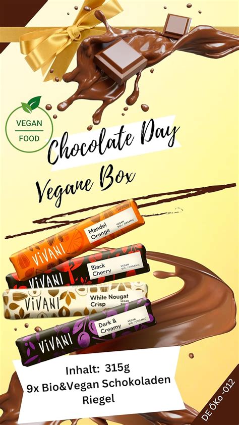 Vivani Vegan Schokoladen Box Mischbox 9x Vegane Riegel Vivanie Schokoladen Box Bio