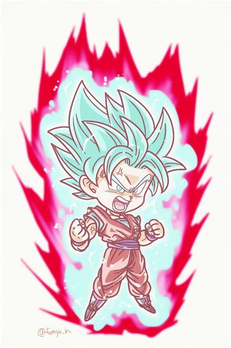 Kaioken 20x Super Saiyajin Blue Goku Chibi Dibujo De Goku
