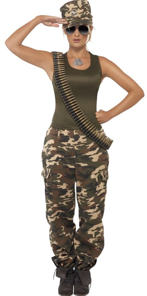 Womens Khaki Camo Drill Sergeant Army Warrior Costume
