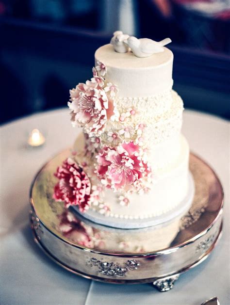 Shop afloral.com for affordable real touch blooms, like these pretty pink peonies. Pink and White Peony Sugar Flower-Decorated Cake