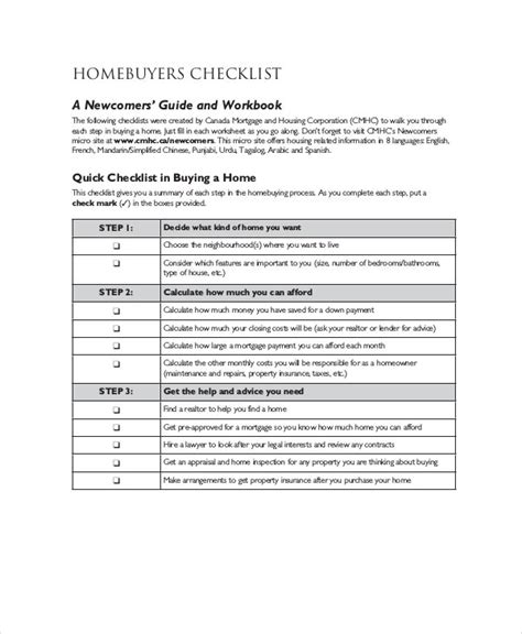Home Inspection Checklist 17 Word Pdf Documents Download