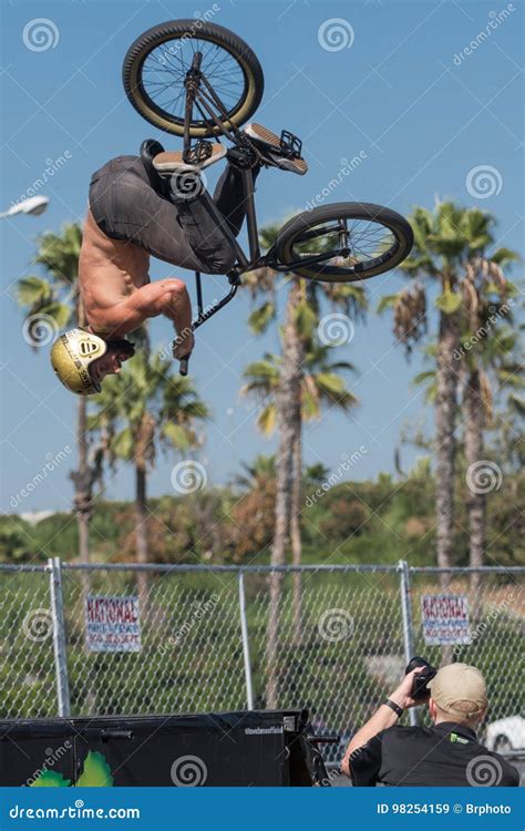 Bmx Rider Making A Bike Jump During Dub Show Tour Editorial Stock Image
