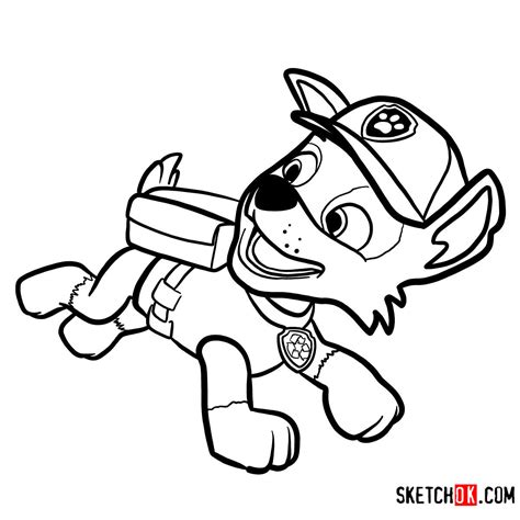 How To Draw Rocky The Recycling Prodigy Of Paw Patrol