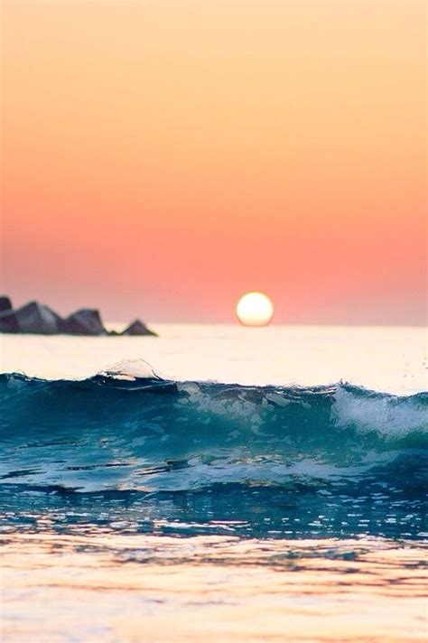 Life Is Beautiful Summer Beach Ocean Waves Sea At Sunset Mw Surfing