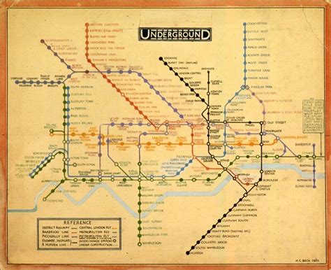 Harry Beck S Classic Design For The Original London Underground Map Mapa Subterr Neo