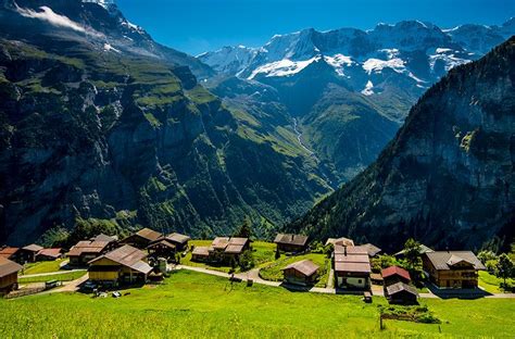 Gimmelwald Swiss Mountain Village Lauterbrunnen Valley | Etsy