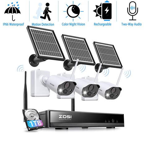 ZOSI 3MP Battery Powered Wireless Security Camera System, 8CH Home