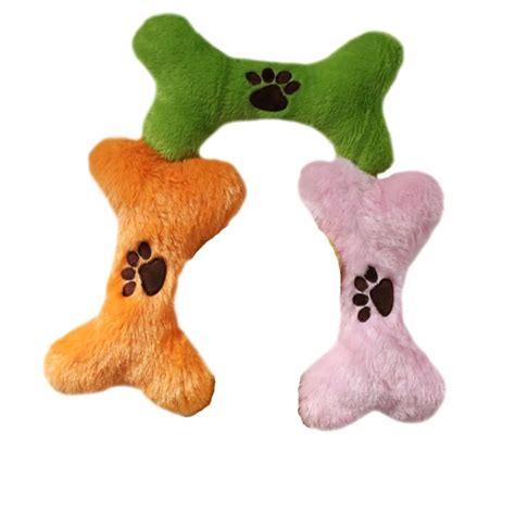 Plush Pets Dog Sound Toys Bone Shape Puppy Chew Squeaker Squeaky Toy