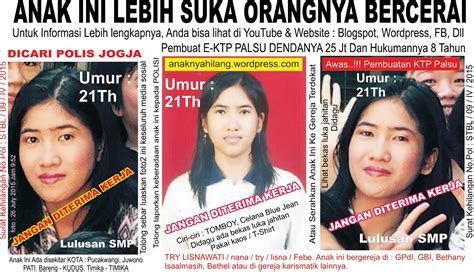 Lowongan kerja 2021 lulusan smk. Anak hilang, Penculikan, E-KTP Ganda / ASPAL, Istri kabur, Ipar yg jahat, Timika, Surabaya ...