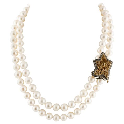 Black Pearl Diamond Gold Bead Necklace For Sale At 1stdibs