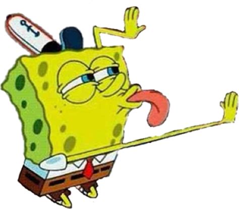 Bob Sticker Spongebob Licking Meme Transparent Clipart Full Size
