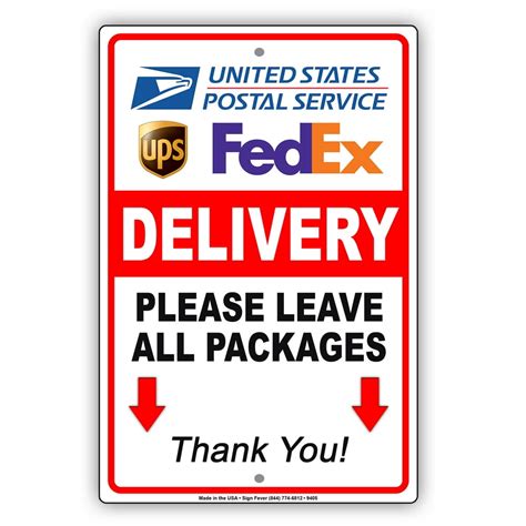 Delivery Please Leave All Packages Here Thank You Ups Fedex Notice