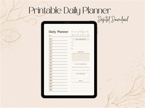 Printable Daily Planner Nude Planner Daily Planners Etsy