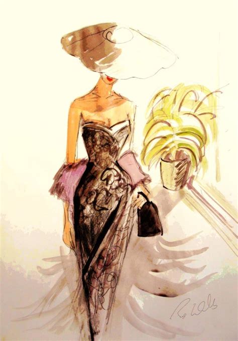 Fashion Illustration Christian Dior 1950s By Ros Webb