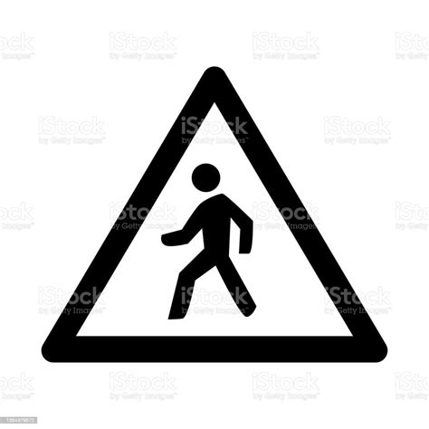 Pedestrian Crossing Ahead Sign Stock Illustration Download Image Now