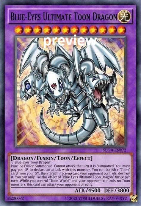 Blue Eyes Ultimate Toon Dragon Orica Custom Card Obelisk Tormentor