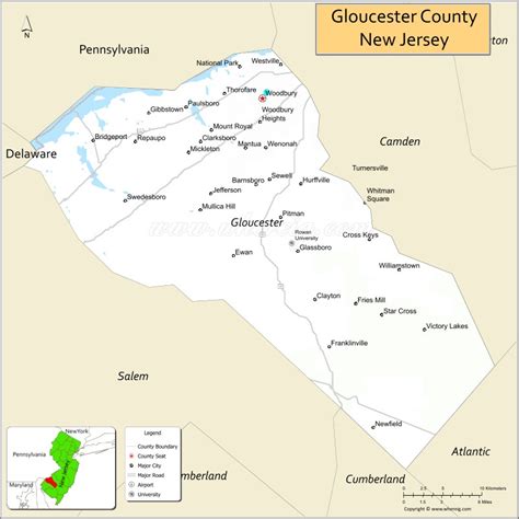 Map Of Gloucester County New Jersey Where Is Located Cities