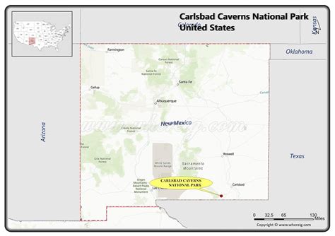 Where Is Carlsbad Caverns National Park New Mexico Location Map