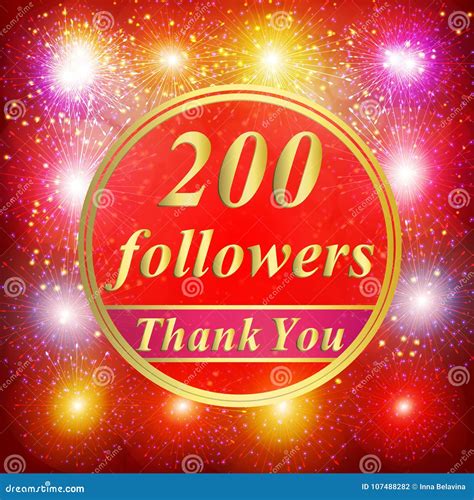 Followers Background 200 Followers Illustration With Thank You On A