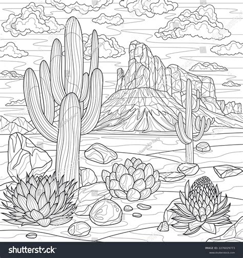 Desert Scene Coloring Page