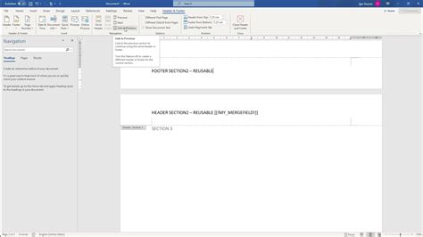 Ms Word Sections With Different Headers And Footers Youtube