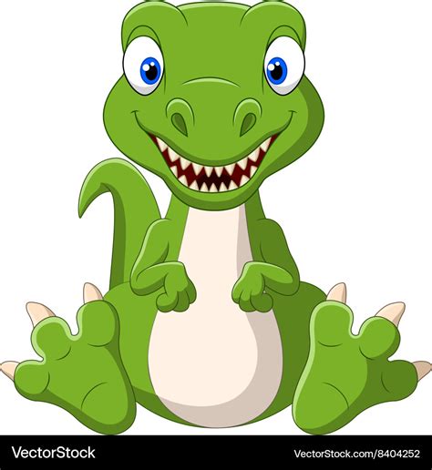 Cute Baby Dinosaur Cartoon Royalty Free Vector Image