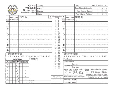 23 Volleyball Score Sheet Free To Edit Download And Print Cocodoc