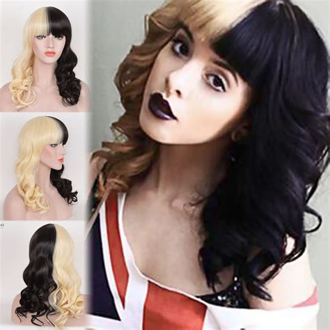Singer Melanie Martinez Cosplay Black Blond The Half And Half Dye Hair