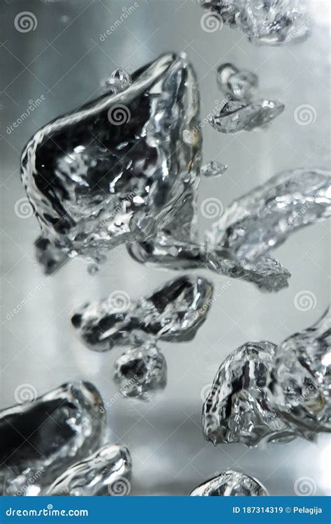 Drops And Bubbles Of Mercury In Water Dangerous Chemical Element The