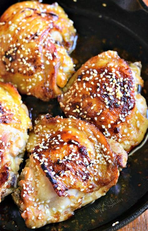 Sticky baked chicken thighs is what you make when you need a quick and easy recipe for boneless the response to this world's best baked chicken recipe has been overwhelming in the best way! Sesame Baked Chicken Thighs - Will Cook For Smiles