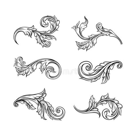 Baroque Scroll As Element Of Ornament And Graphic Design With Spirals