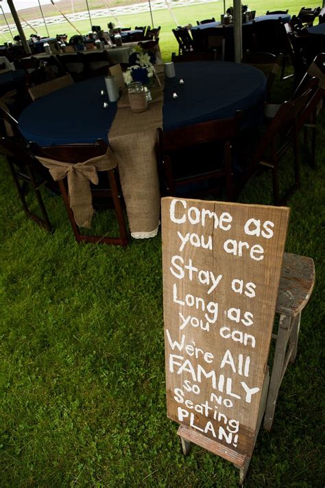 But these little aspect will keep your guests because the wedding party typically takes photos after the ceremony, guests spend a lot of time. No seating plan? What a cute way to communicate that to ...