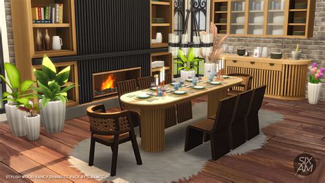 Stylish Wood Fancy Dining Cc Pack Screenshots The Sims 4 Build