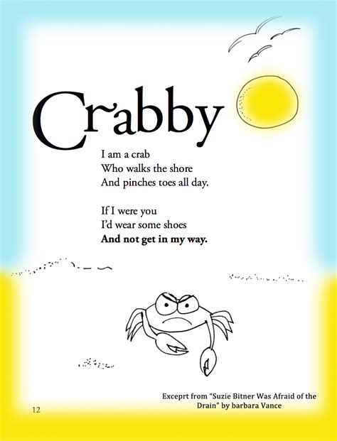 Summer Childrens Poem About A Crab On The Beach Great For School And