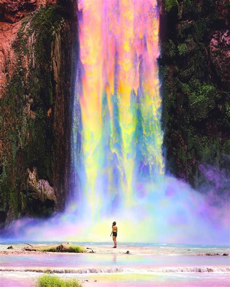 Pin By Jen Kidonÿ On Couleurs And Textures Rainbow Waterfall Nature