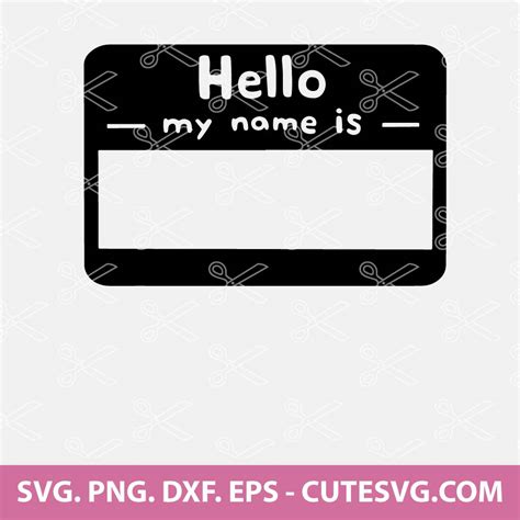 Hello My Name Is Sticker Svg