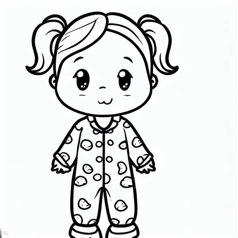 Desenhos De Kawaii Menina De Pijama Para Colorir E Imprimir Colorironline Com