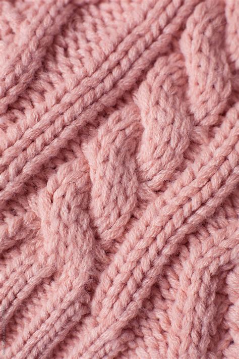 Pastel Pink Knitted Wool Closeup Background By Stocksy Contributor