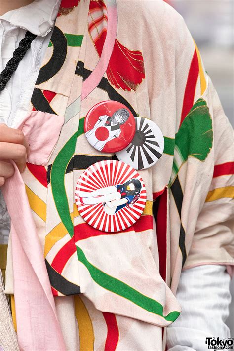 Kimono Doll Heads And Giant Tassel Necklace In Harajuku Tokyo Fashion